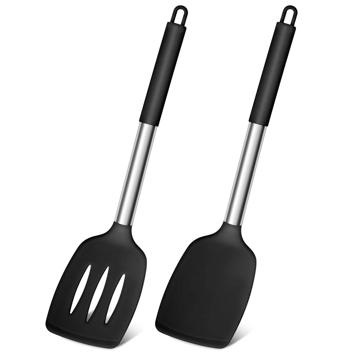 Silicone Spatula Set – 2-Piece Heat Resistant Non-Stick Cooking Turners for Kitchen Use 0