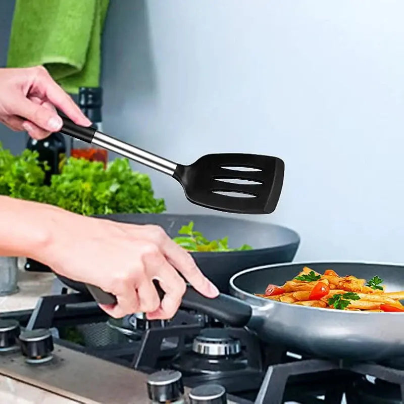 Silicone Spatula Set – 2-Piece Heat Resistant Non-Stick Cooking Turners for Kitchen Use 2