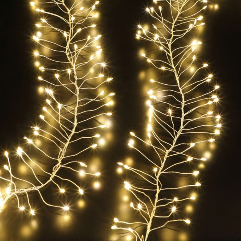 Silver Cluster Fairy Lights - 720 Warm White LED Outdoor String Lights 2