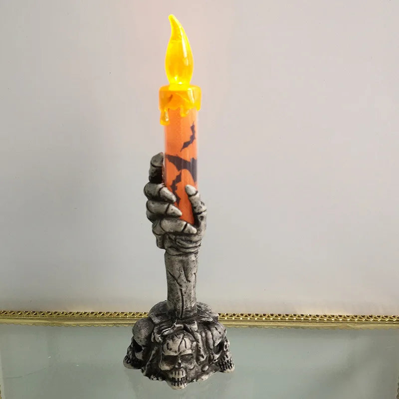 Skeleton Hand Halloween Candles - Eerie LED Flickering Flame Decor 5