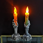 Skeleton Hand Halloween Candles - Eerie LED Flickering Flame Decor 7