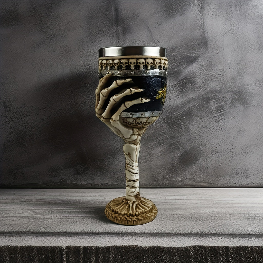 SkullSip Gothic Skeleton Goblet - Durable Stainless Steel Drinkware 1