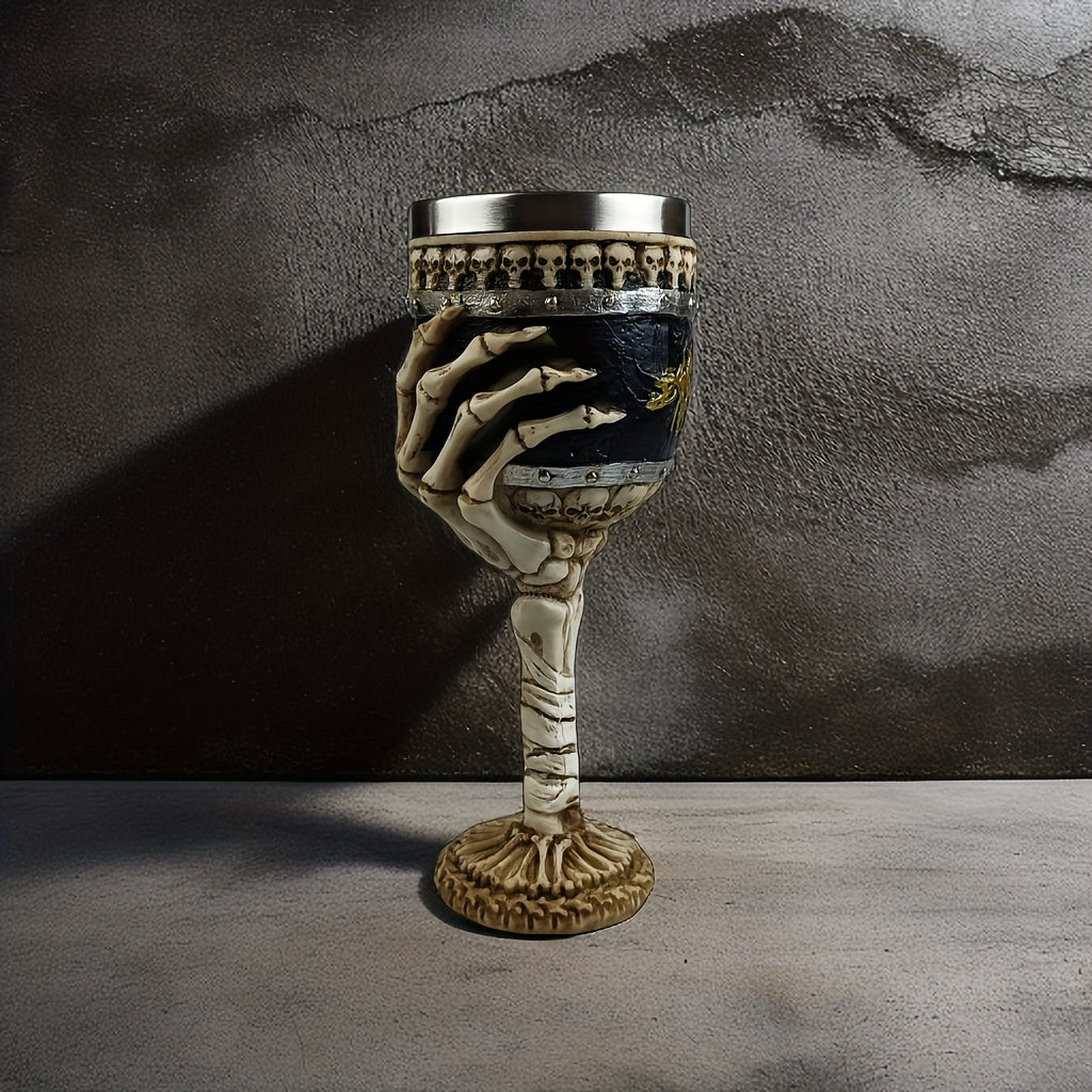 SkullSip Gothic Skeleton Goblet - Durable Stainless Steel Drinkware 3