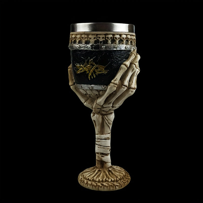 SkullSip Gothic Skeleton Goblet - Durable Stainless Steel Drinkware 6