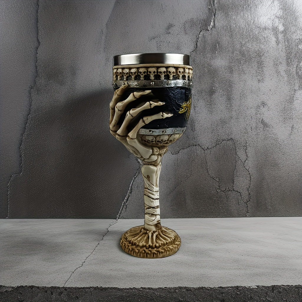 SkullSip Gothic Skeleton Goblet - Durable Stainless Steel Drinkware 7