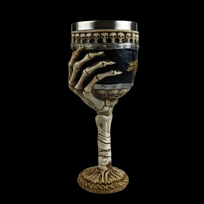 SkullSip Gothic Skeleton Goblet - Durable Stainless Steel Drinkware 8