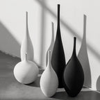 Slim Ceramic Vases - Modern Black & White Design for Elegant Décor 2