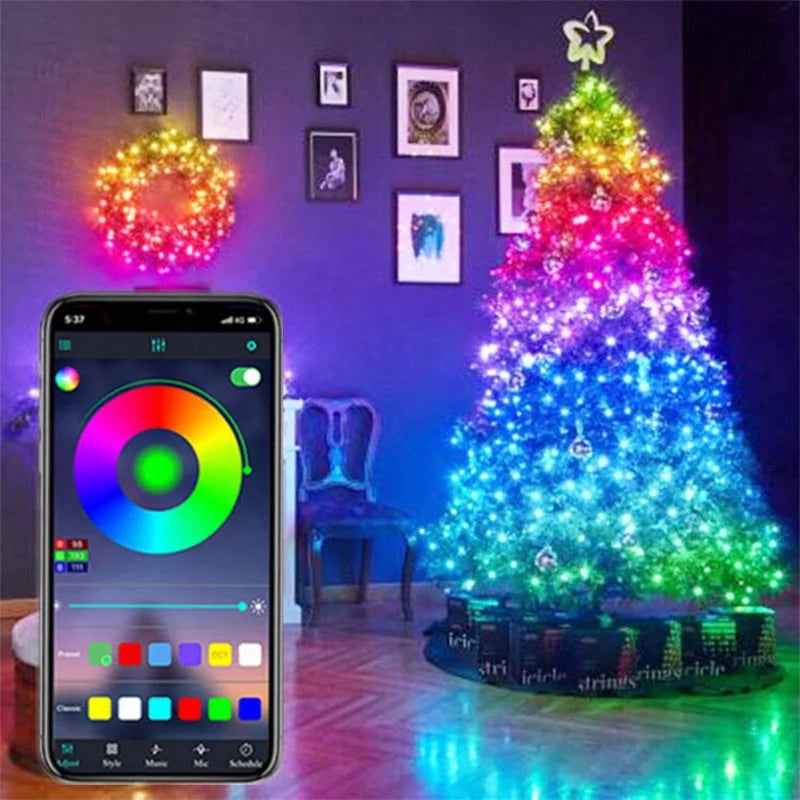 Smart LED Christmas Tree Lights with App Control, Color Changing Effects, and Music Synchronization for Customizable Holiday Ambiance 1