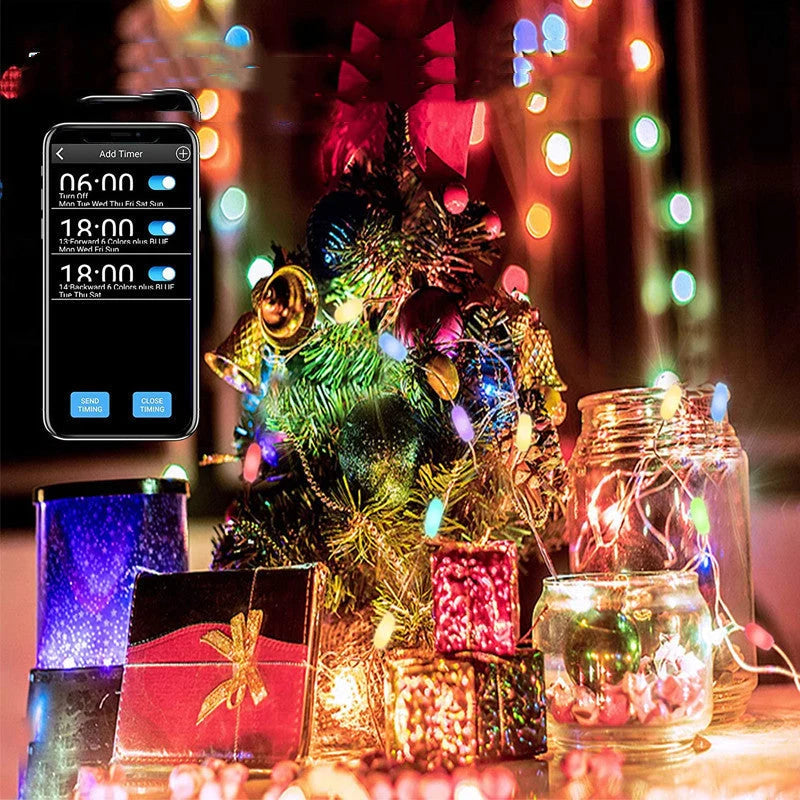 Smart LED Christmas Tree Lights with App Control, Color Changing Effects, and Music Synchronization for Customizable Holiday Ambiance 4