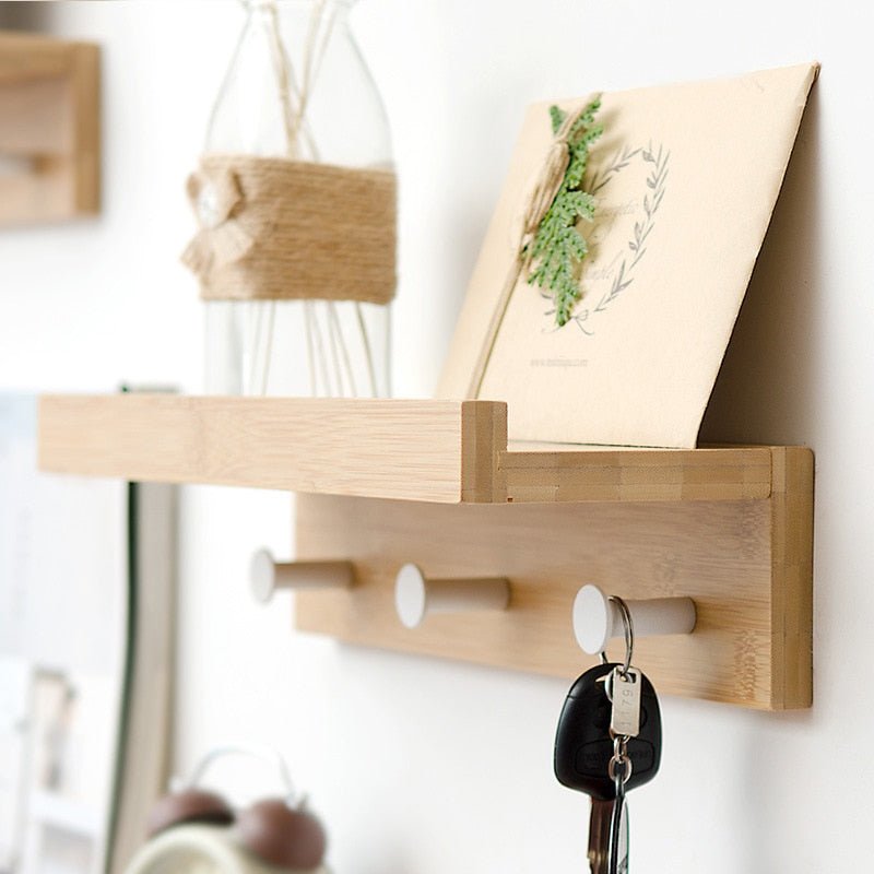 Smash Wall Shelf - Durable Wooden Storage Rack with Hooks for Organized Spaces 4