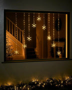 Snowflake Curtain String Lights - 336 Warm White LEDs, 1.2m Wide 0