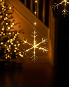 Snowflake Curtain String Lights - 336 Warm White LEDs, 1.2m Wide 2