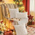 Snowflake Cushion Cover - Soft Polyester with 3D Winter Design 0
