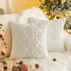 Snowflake Cushion Cover - Soft Polyester with 3D Winter Design 1