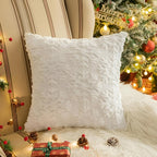 Snowflake Cushion Cover - Soft Polyester with 3D Winter Design 5