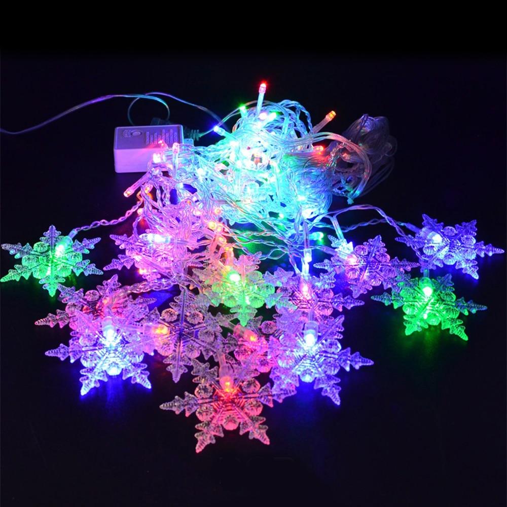 Snowflake Hanging Lights - 16 LED Snowflakes with 8 Modes, Indoor/Outdoor 2