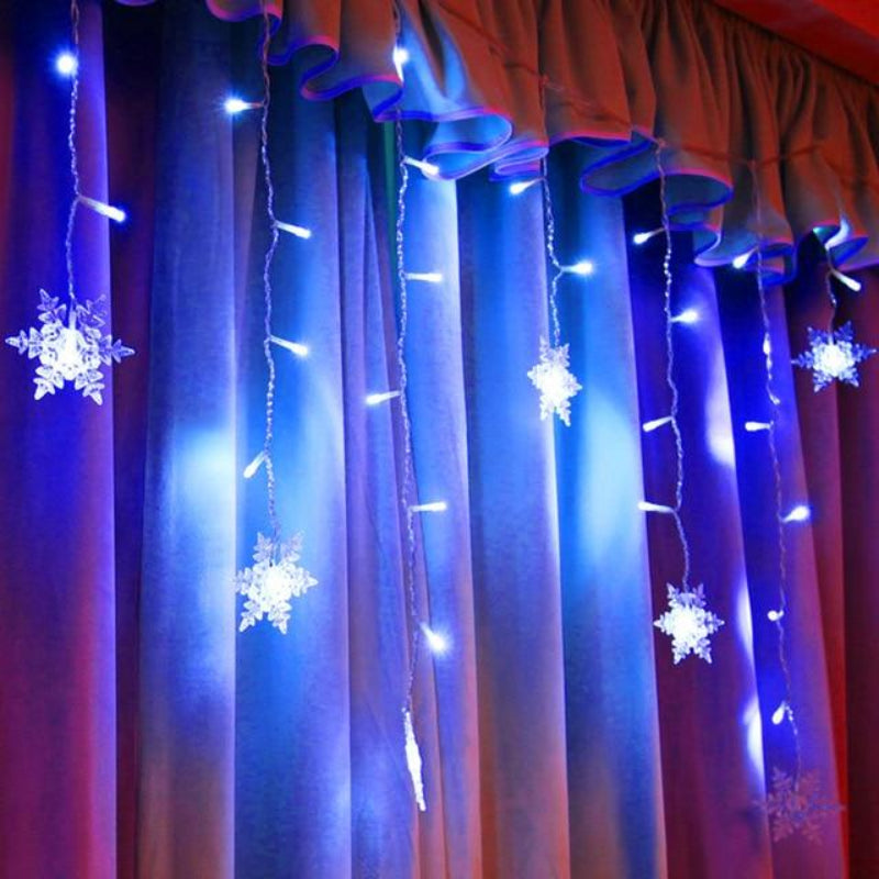 Snowflake Hanging Lights - 16 LED Snowflakes with 8 Modes, Indoor/Outdoor 5
