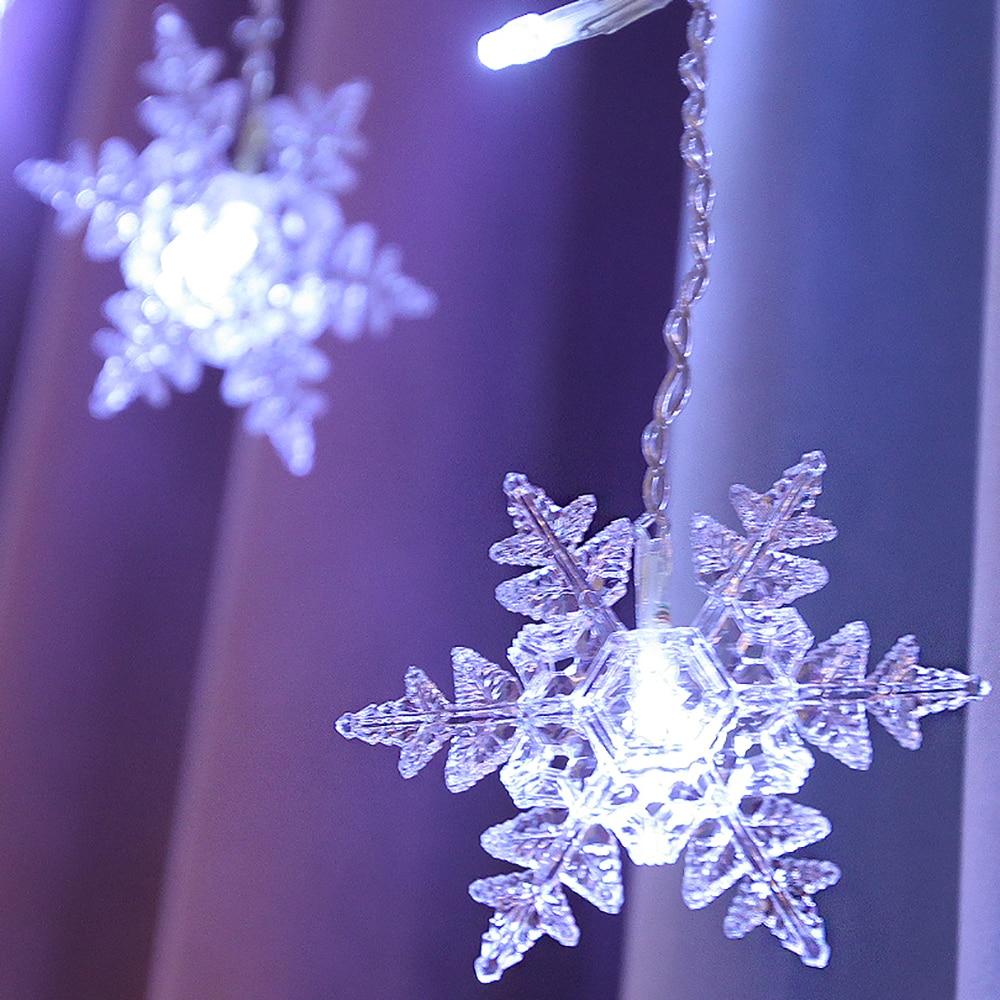 Snowflake Hanging Lights - 16 LED Snowflakes with 8 Modes, Indoor/Outdoor 6
