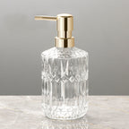 Soap Dispenser Clear Glass Refillable Manual Pump Compact