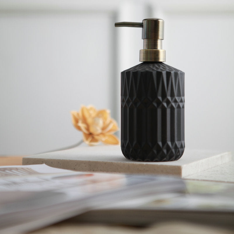 Soap Dispenser Clear Glass Refillable Manual Pump Compact 1
