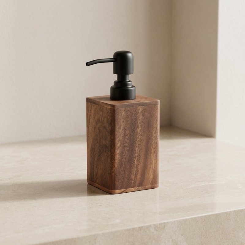 Soap Dispenser Wood Refillable 200ml or 400ml Bathroom, Eco-Friendly