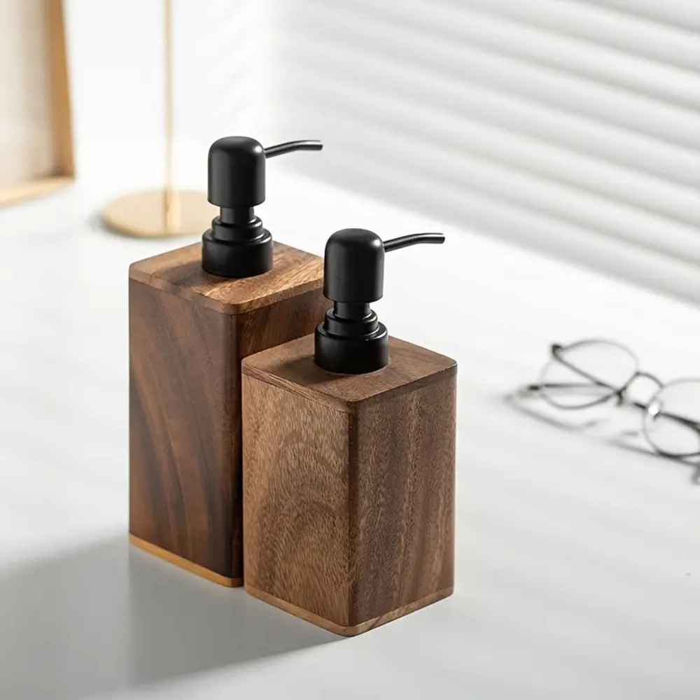 Soap Dispenser Wood Refillable 200ml or 400ml Bathroom, Eco-Friendly 4