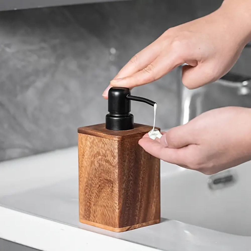 Soap Dispenser Wood Refillable 200ml or 400ml Bathroom, Eco-Friendly 6