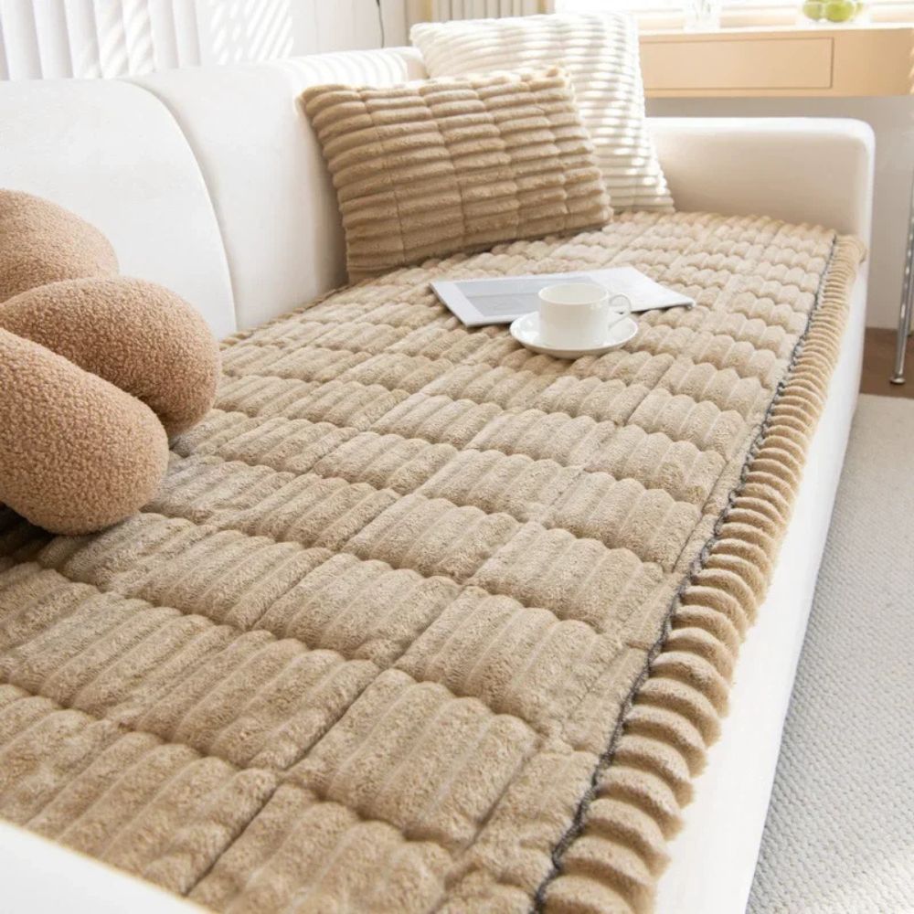 Sofa Cover Ultra Plush Fabric Non Slip Machine Washable Universal Fit Sofa Protector 01