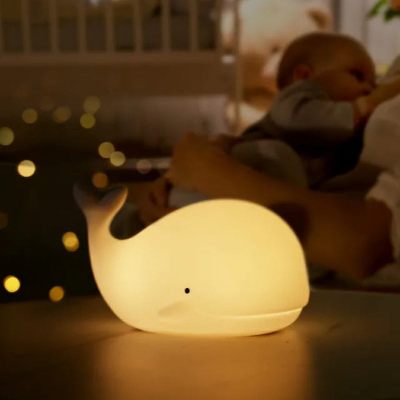 Soft Silicone Night Lamp for Kids – Touch-Controlled Colors and Sleep Timer, Whale Design, Rechargeable USB 6
