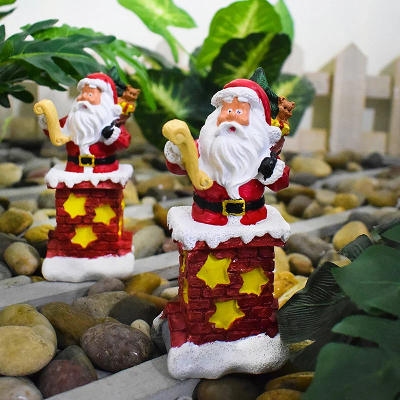 Solar-Powered Waterproof Santa Chimney LED Outdoor Light for Garden and Patio Decoration 4