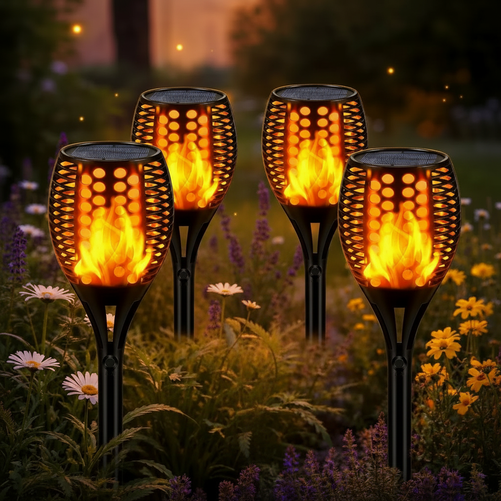 Solar Flame Torch Lights - Elegant Outdoor Lighting with Flickering Effect 10