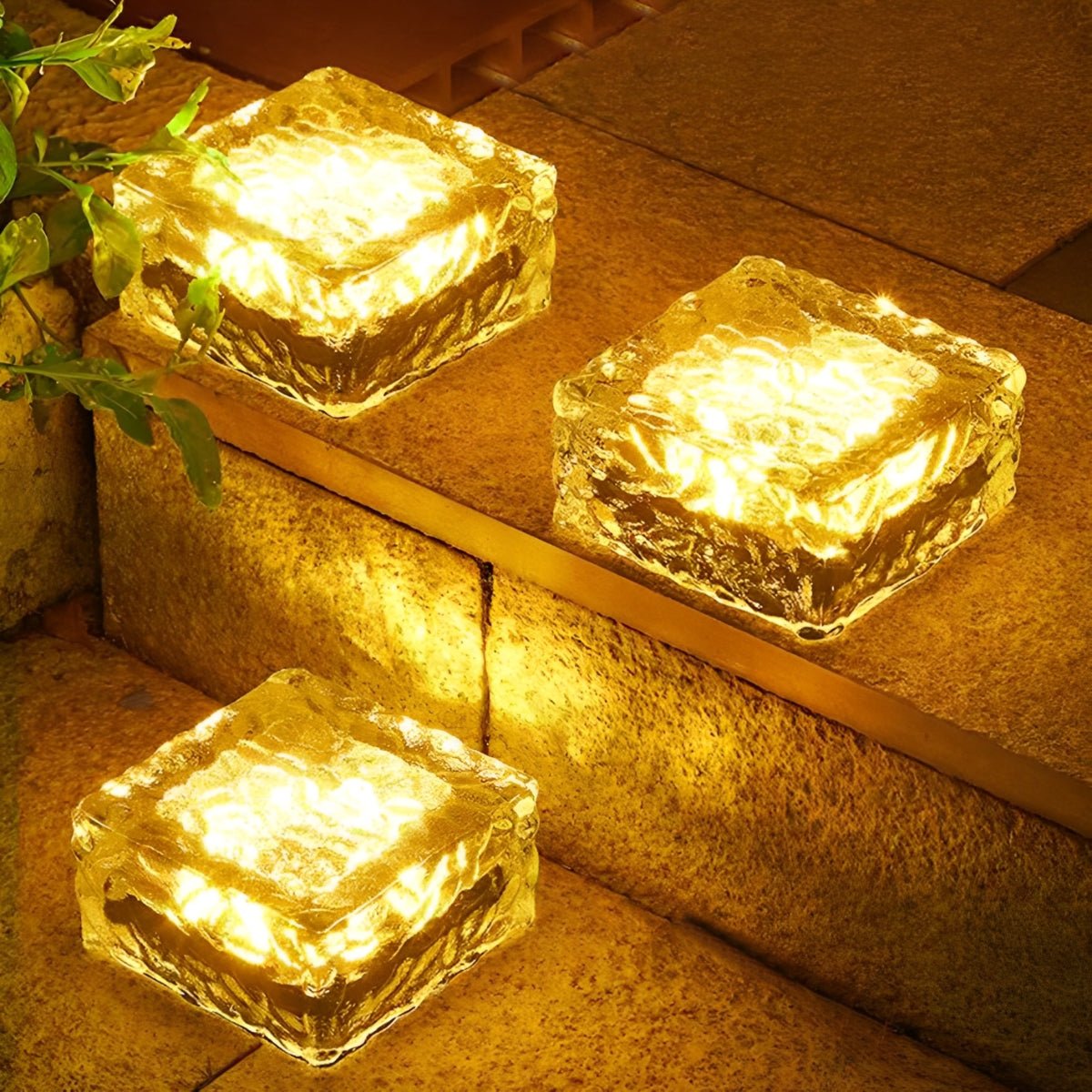 Solar Garden Lamp - Automatic Solar Lights Outdoor with Ice Cube Design 0