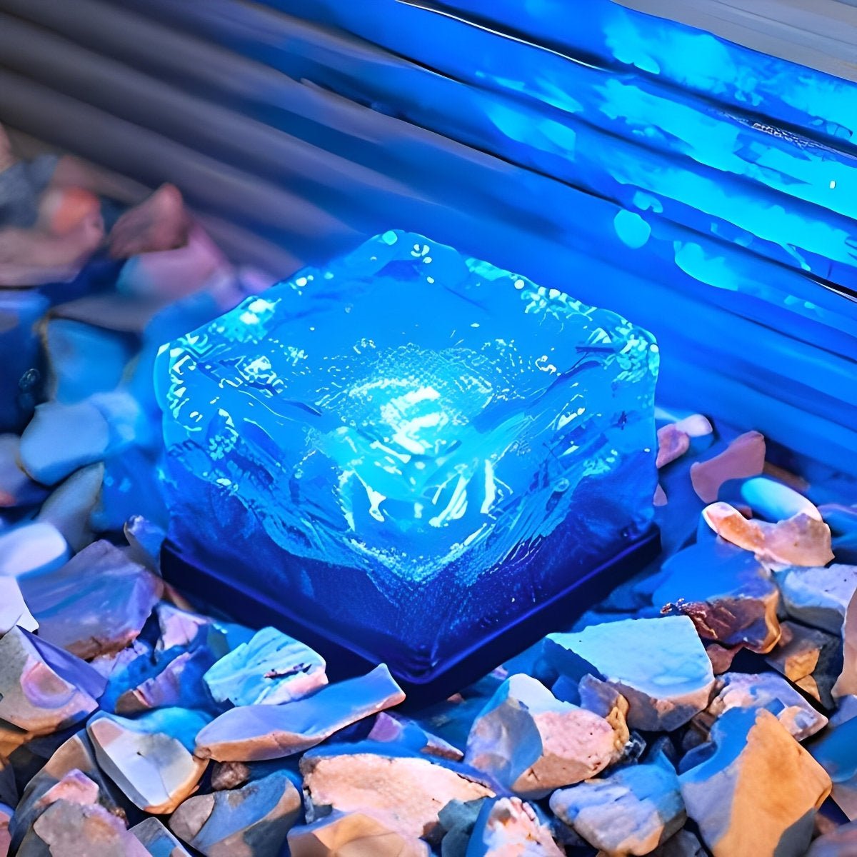 Solar Garden Lamp - Automatic Solar Lights Outdoor with Ice Cube Design 11