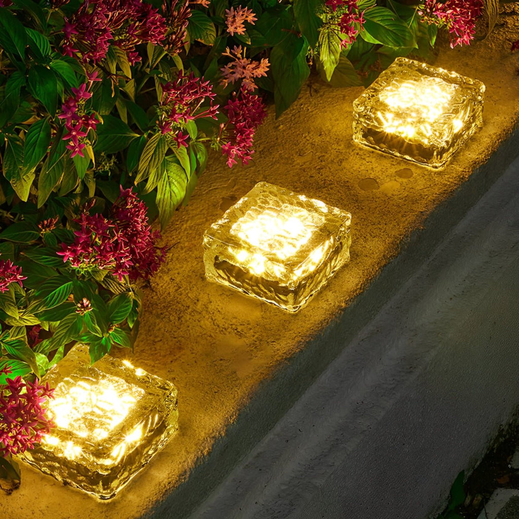 Solar Garden Lamp - Automatic Solar Lights Outdoor with Ice Cube Design 12