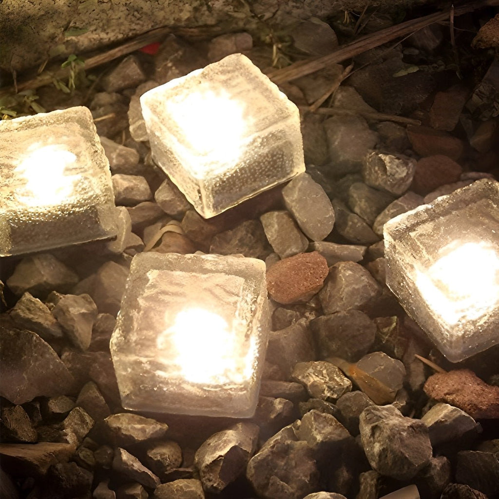 Solar Garden Lamp - Automatic Solar Lights Outdoor with Ice Cube Design 4