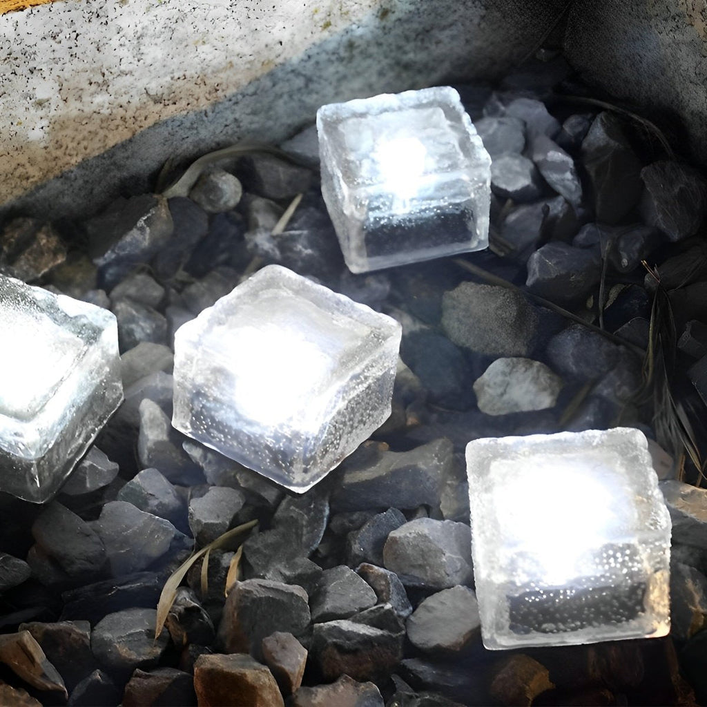 Solar Garden Lamp - Automatic Solar Lights Outdoor with Ice Cube Design 5