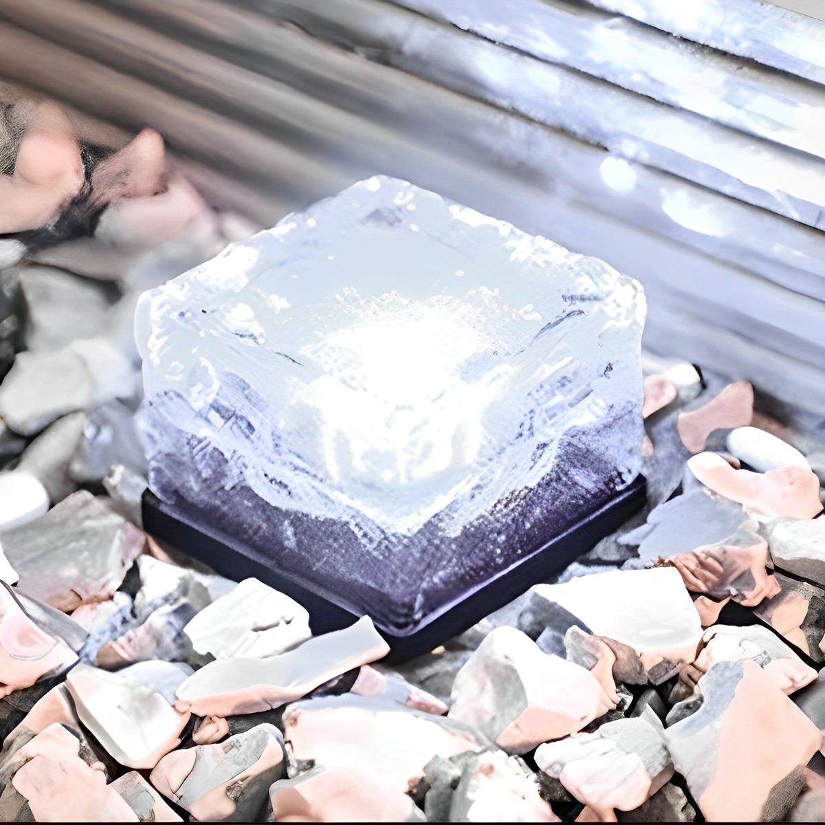 Solar Garden Lamp - Automatic Solar Lights Outdoor with Ice Cube Design 6