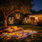 Solar Garden Lantern - Automatic Charging, 8H Runtime, Flower Projection 2