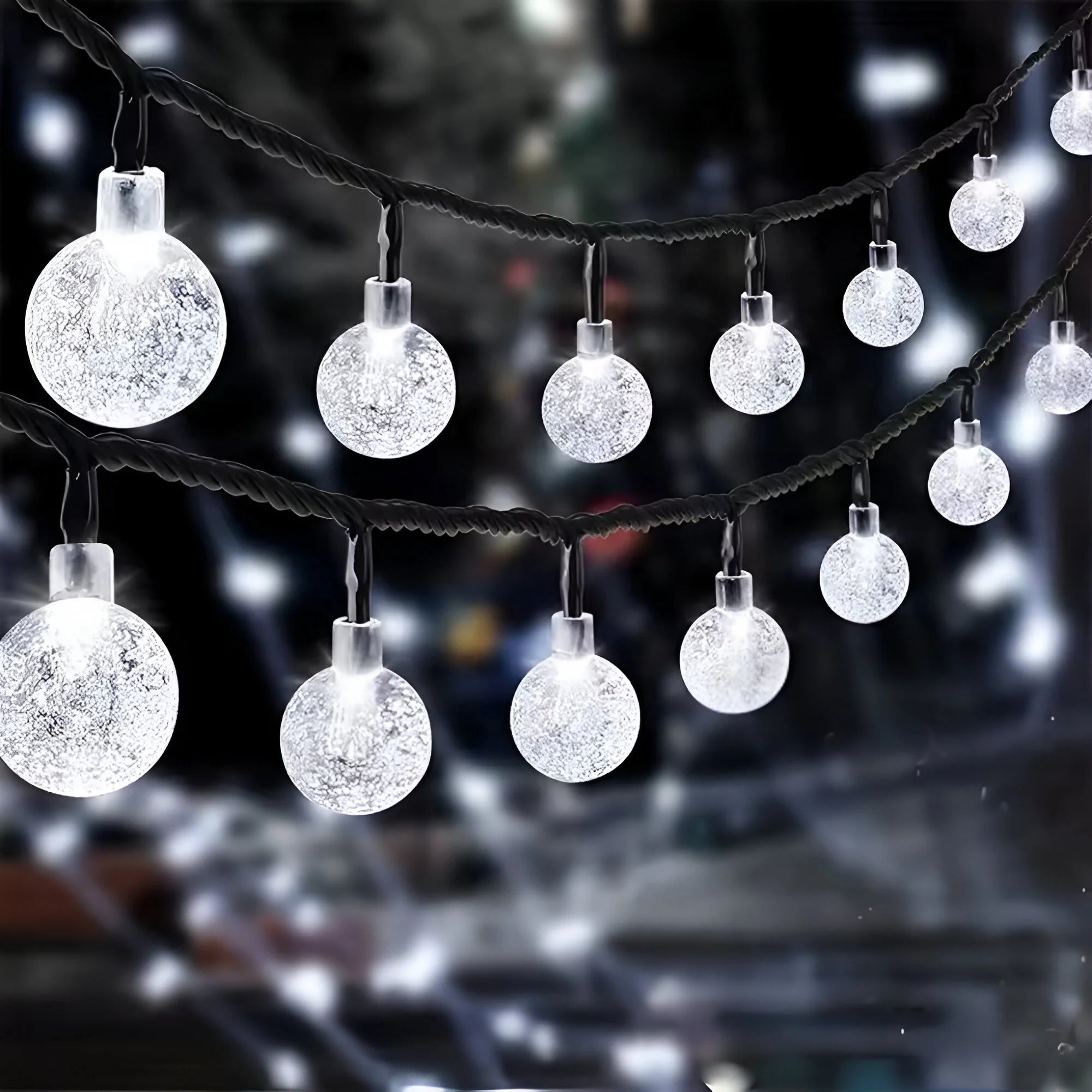 Solar Garden Lights - Weatherproof Crackled Glass Outdoor Illumination 1