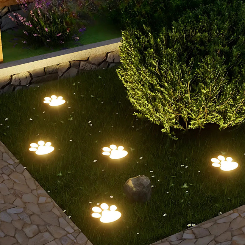 Solar Garden Lights with Paw Print Design – Weatherproof Outdoor LED Pathway Lighting with Automatic Sensor 0