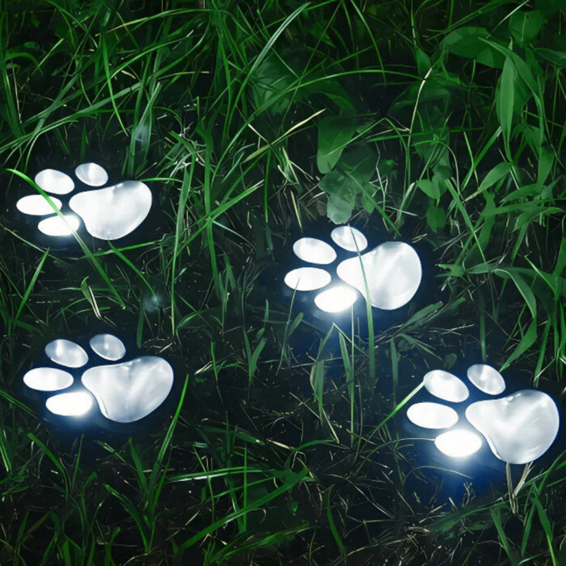 Solar Garden Lights with Paw Print Design – Weatherproof Outdoor LED Pathway Lighting with Automatic Sensor 1