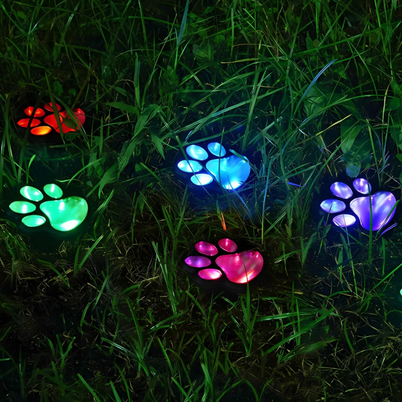 Solar Garden Lights with Paw Print Design – Weatherproof Outdoor LED Pathway Lighting with Automatic Sensor 2