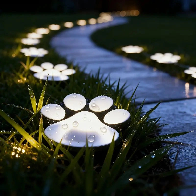 Solar Garden Lights with Paw Print Design – Weatherproof Outdoor LED Pathway Lighting with Automatic Sensor 5
