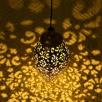 Solar Hanging Lantern - Handcrafted Copper Light for Outdoor Ambiance 5