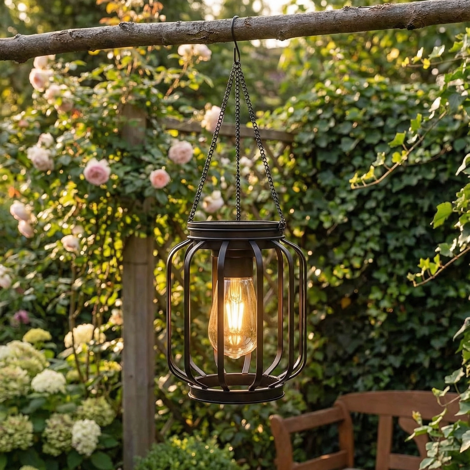 Solar Hanging Lantern - Vintage Outdoor Decor with Eco-Friendly Illumination 2