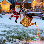 Solar Kettle Light - Multicolor LED Waterfall with Santa Figure 7