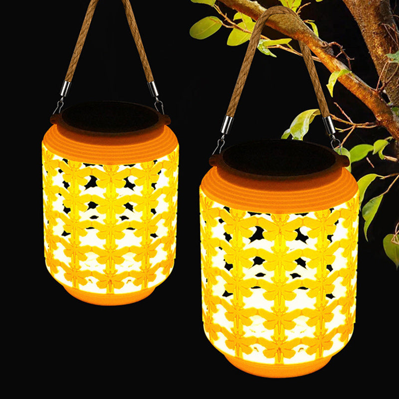 Solar Outdoor Lantern - Waterproof Hemp Rope Design, LED Light 1