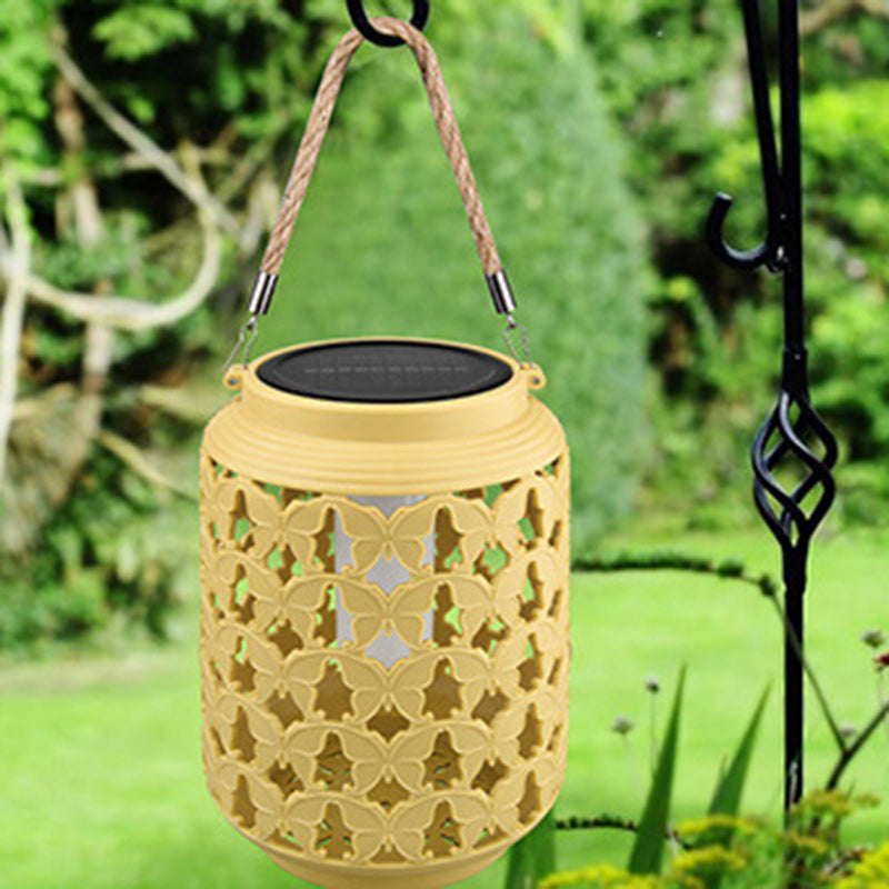 Solar Outdoor Lantern - Waterproof Hemp Rope Design, LED Light 7