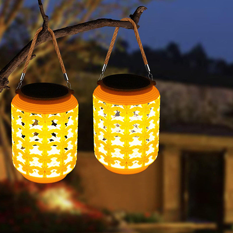 Solar Outdoor Lantern - Waterproof Hemp Rope Design, LED Light 9