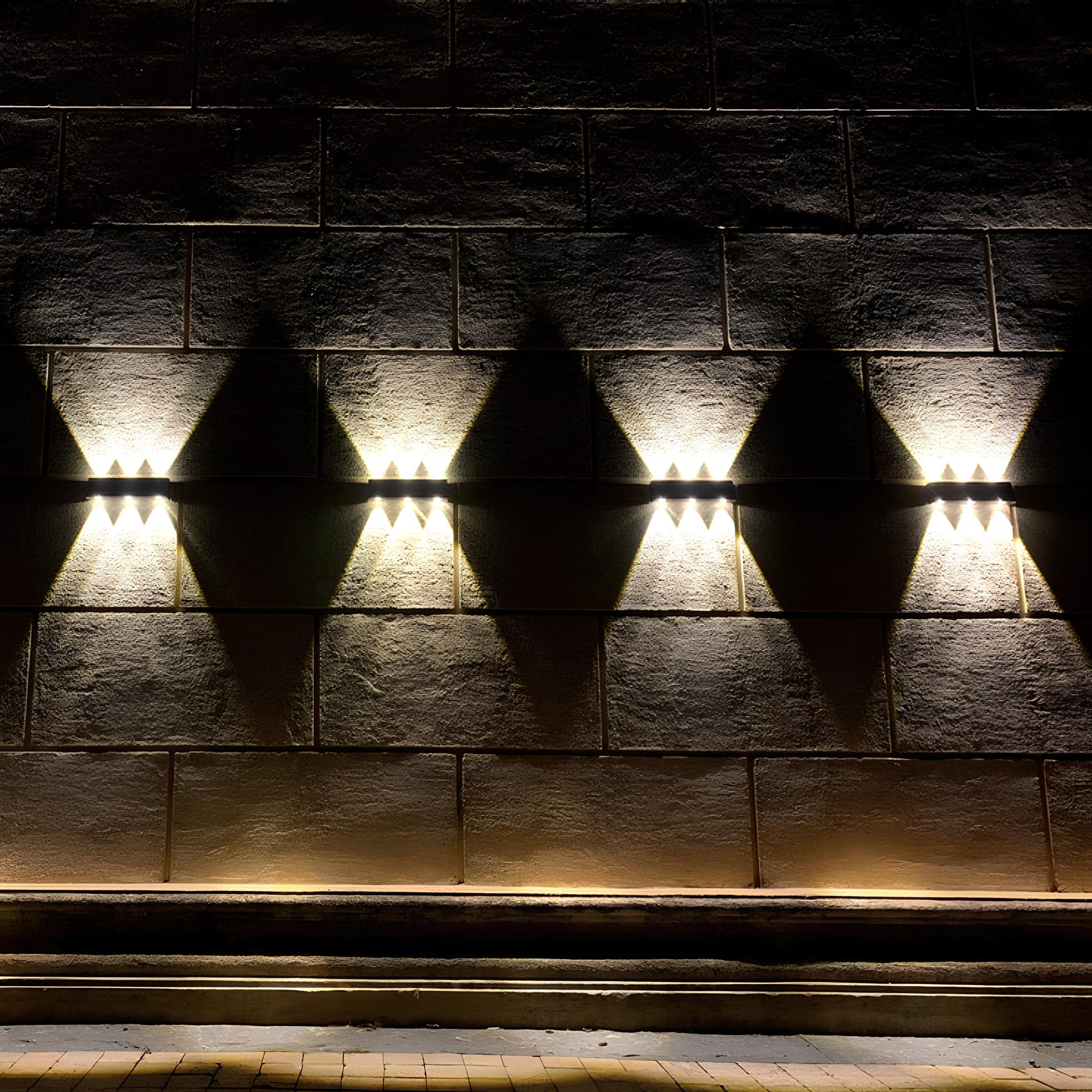 Solar Outdoor Wall Light - Dual-Directional LED Illumination for Gardens 4